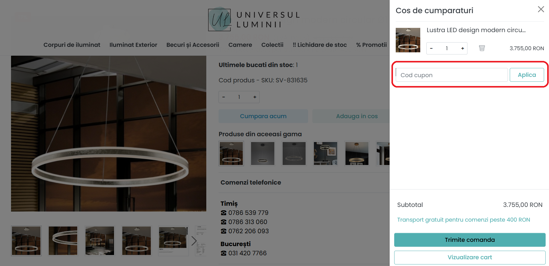 Cod reducere Universul Luminii