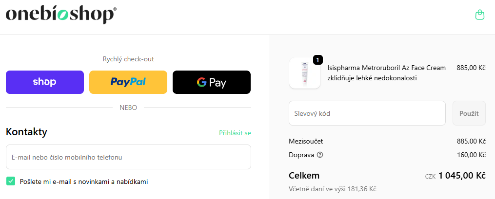 OneBioShop slevový kód