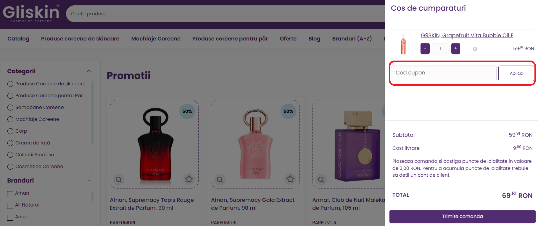 Cod reducere Gliskin