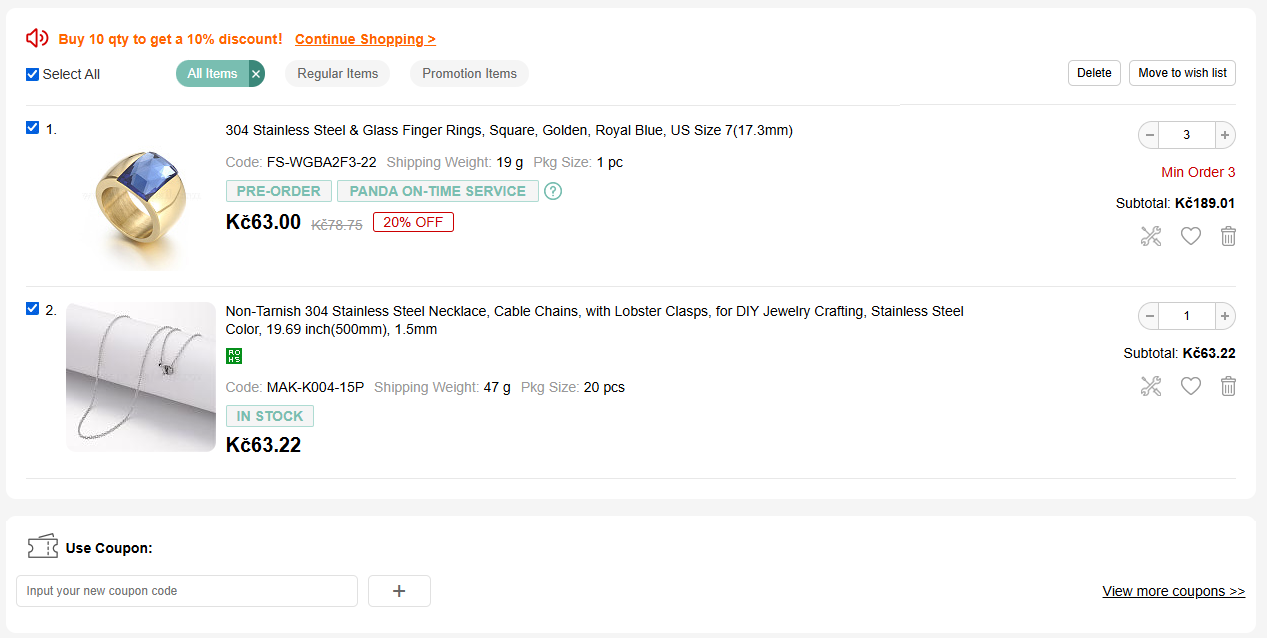 PandaHall slevový kód