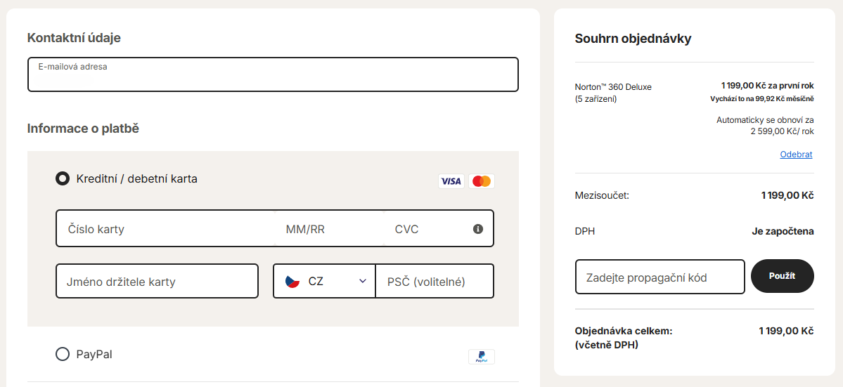 Norton slevový kód