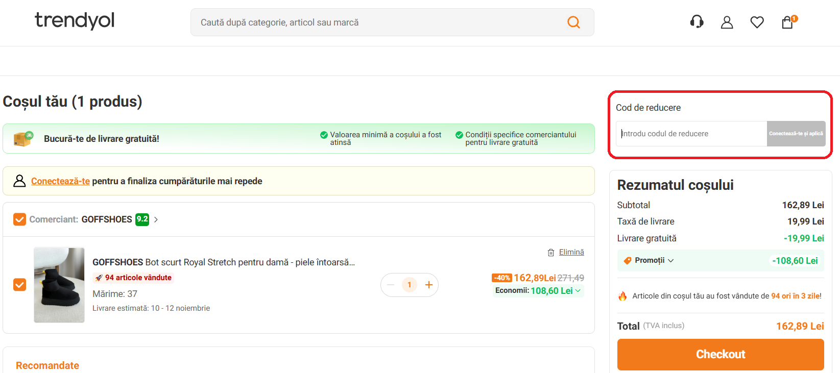 Cod reducere Trendyol