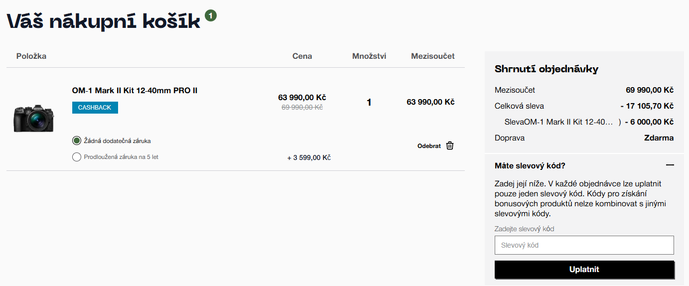 OM SYSTEM slevový kód