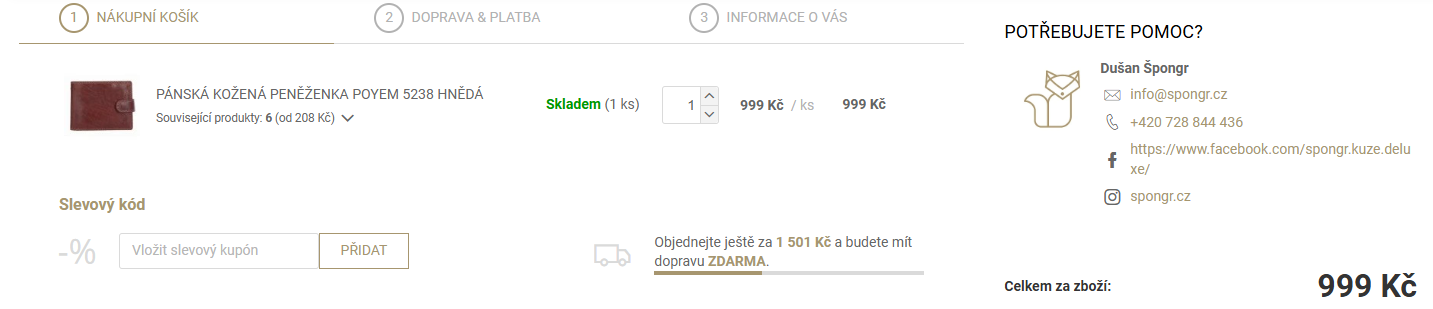 Špongr slevový kód