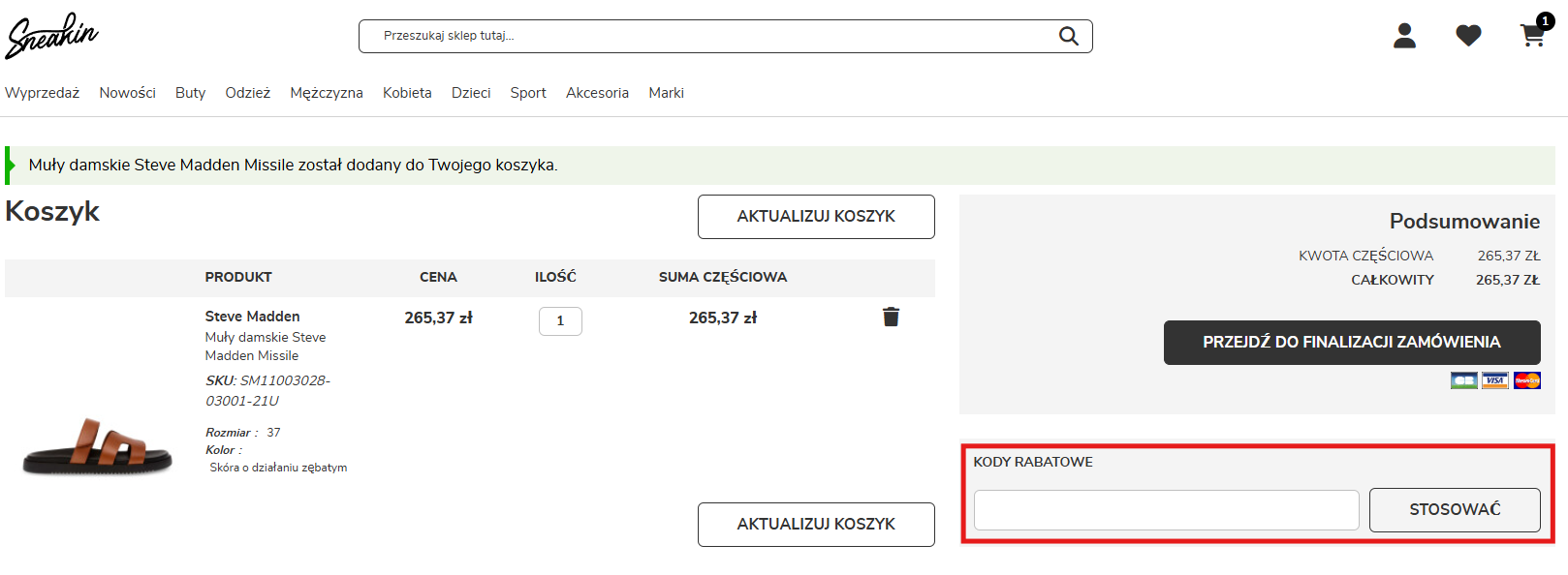 sneakin kod rabatowy