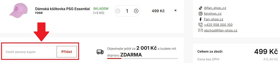 fan-shop košík