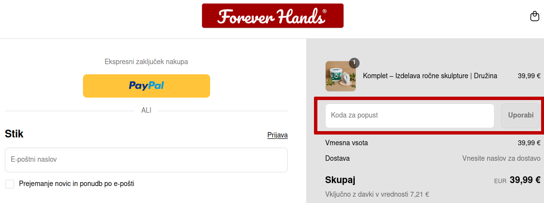 Forever Hands koda za popust