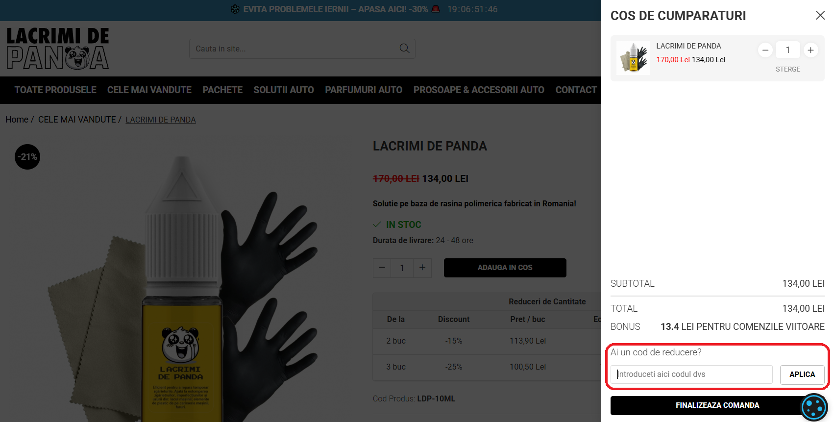 Cod reducere Lacrimi de Panda