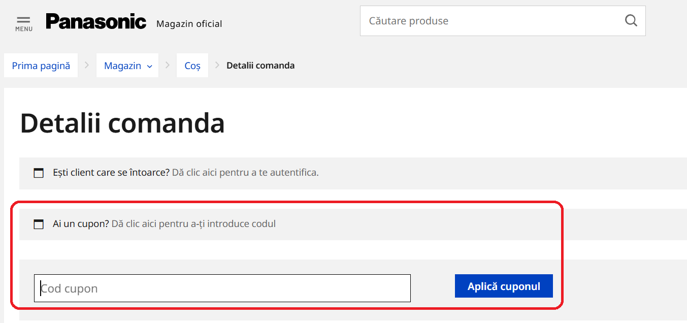 Cod reducere Panasonic
