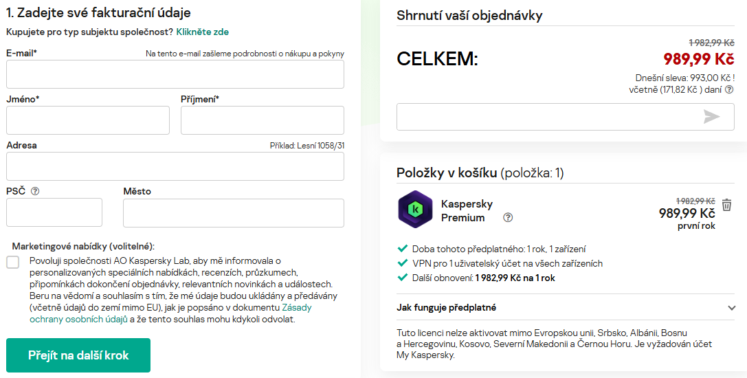Kaspersky slevový kód