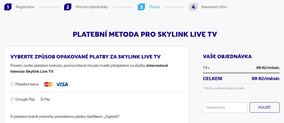Skylink slevový kód