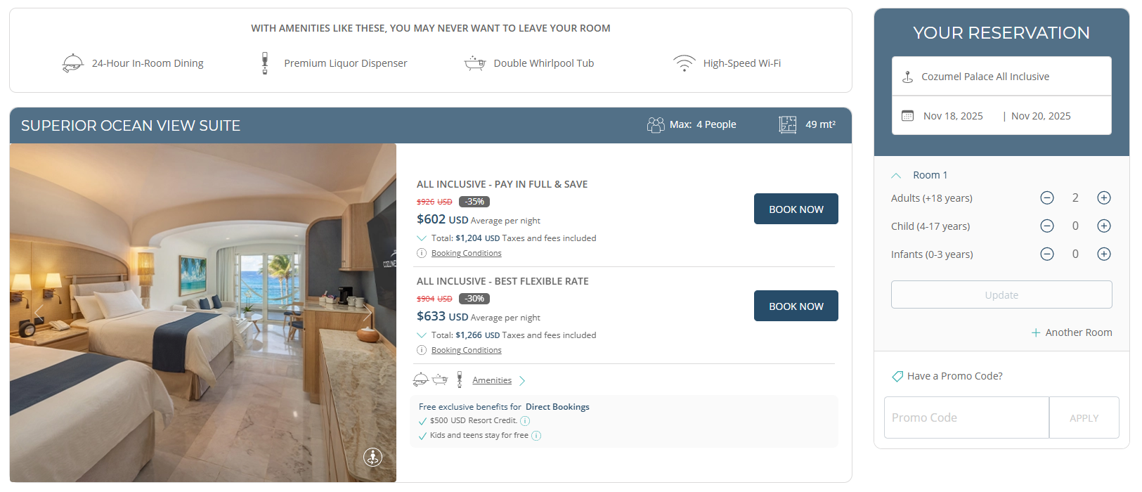 Palace Resorts slevový kód