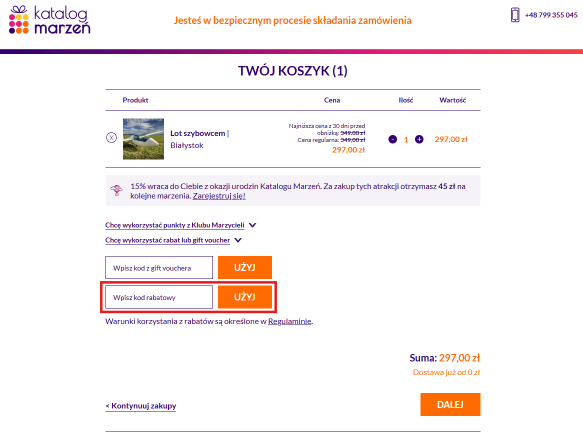 Katalog Marzeń Kod rabatowy