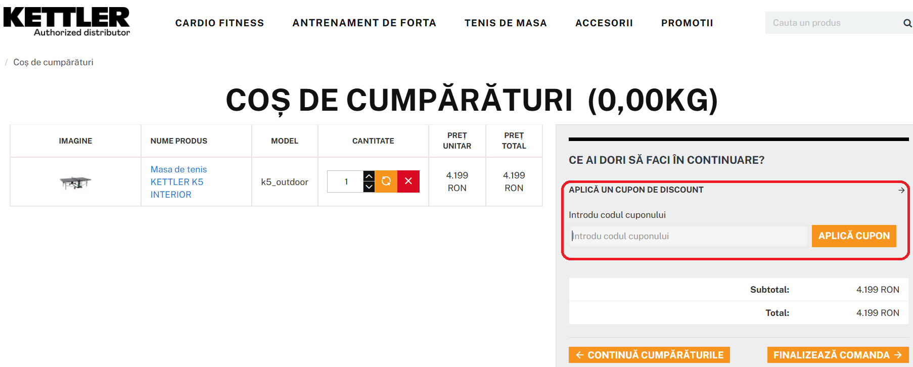 Cod reducere Kettler România