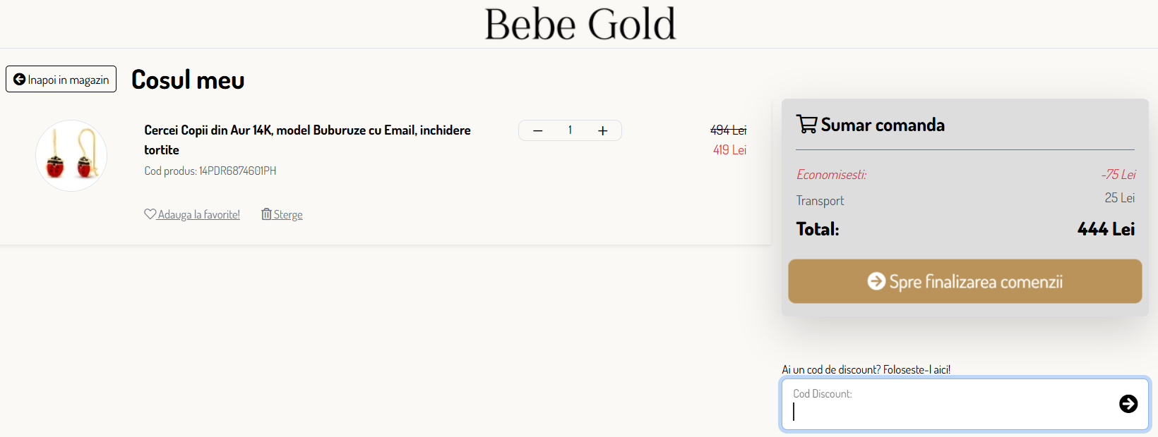 Cod reducere Bebe Gold