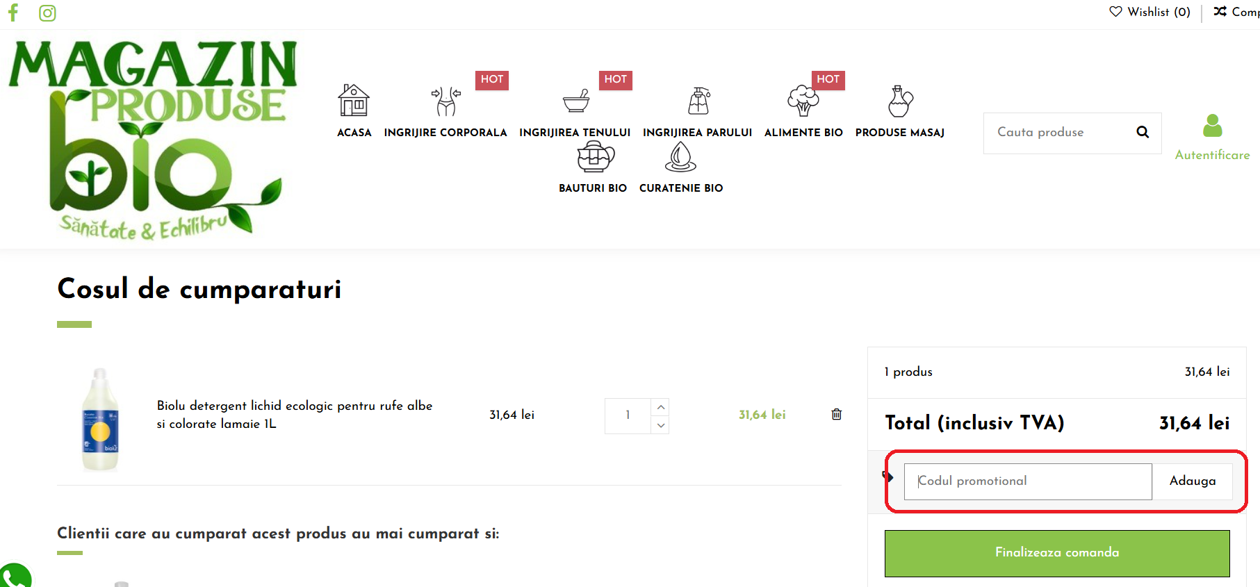 Cod de reducere MagazinProduseBIO