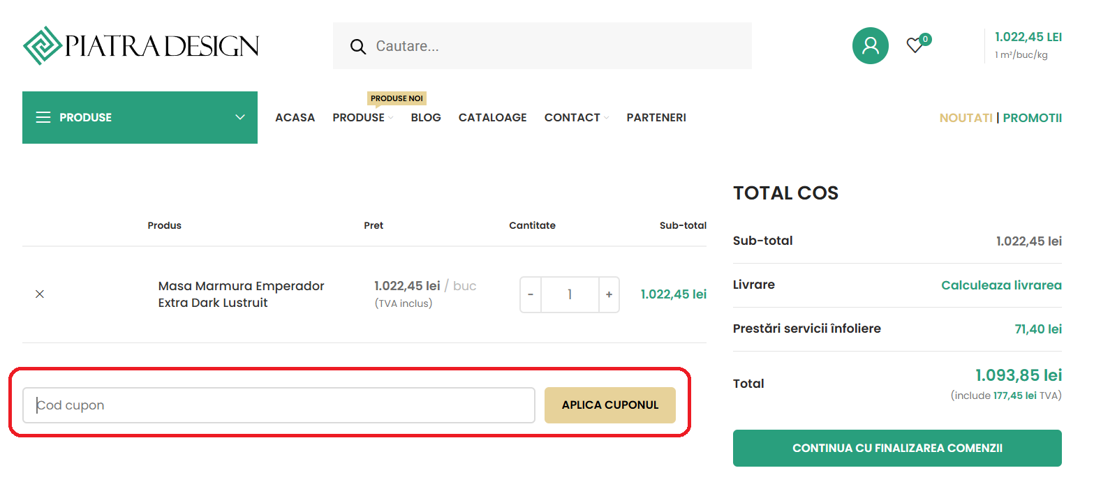 Cod reducere PiatraDesign
