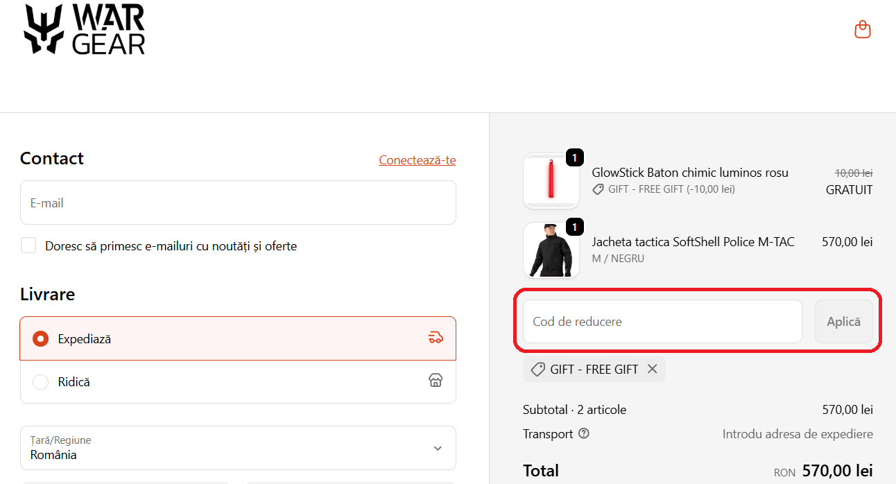 Cod reducere WarGear