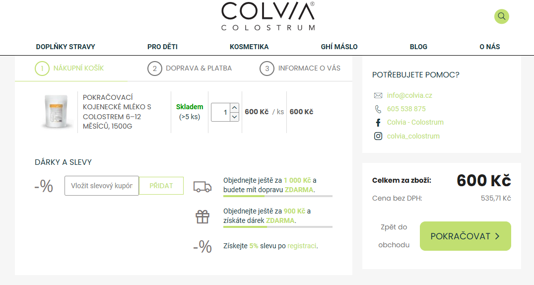 Colvia slevový kód