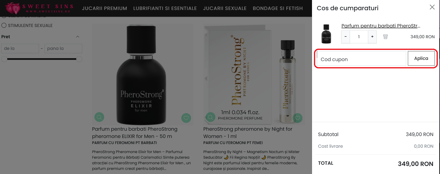 Cod reducere Sweet Sins