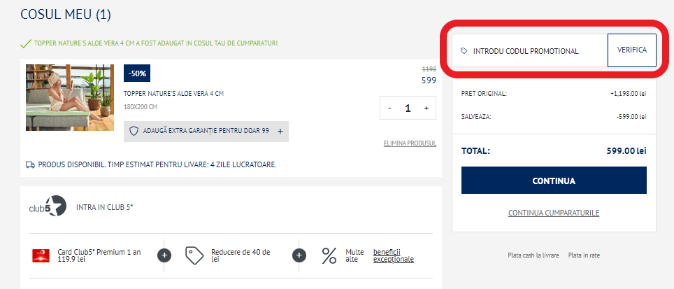 chenar cod de reducere