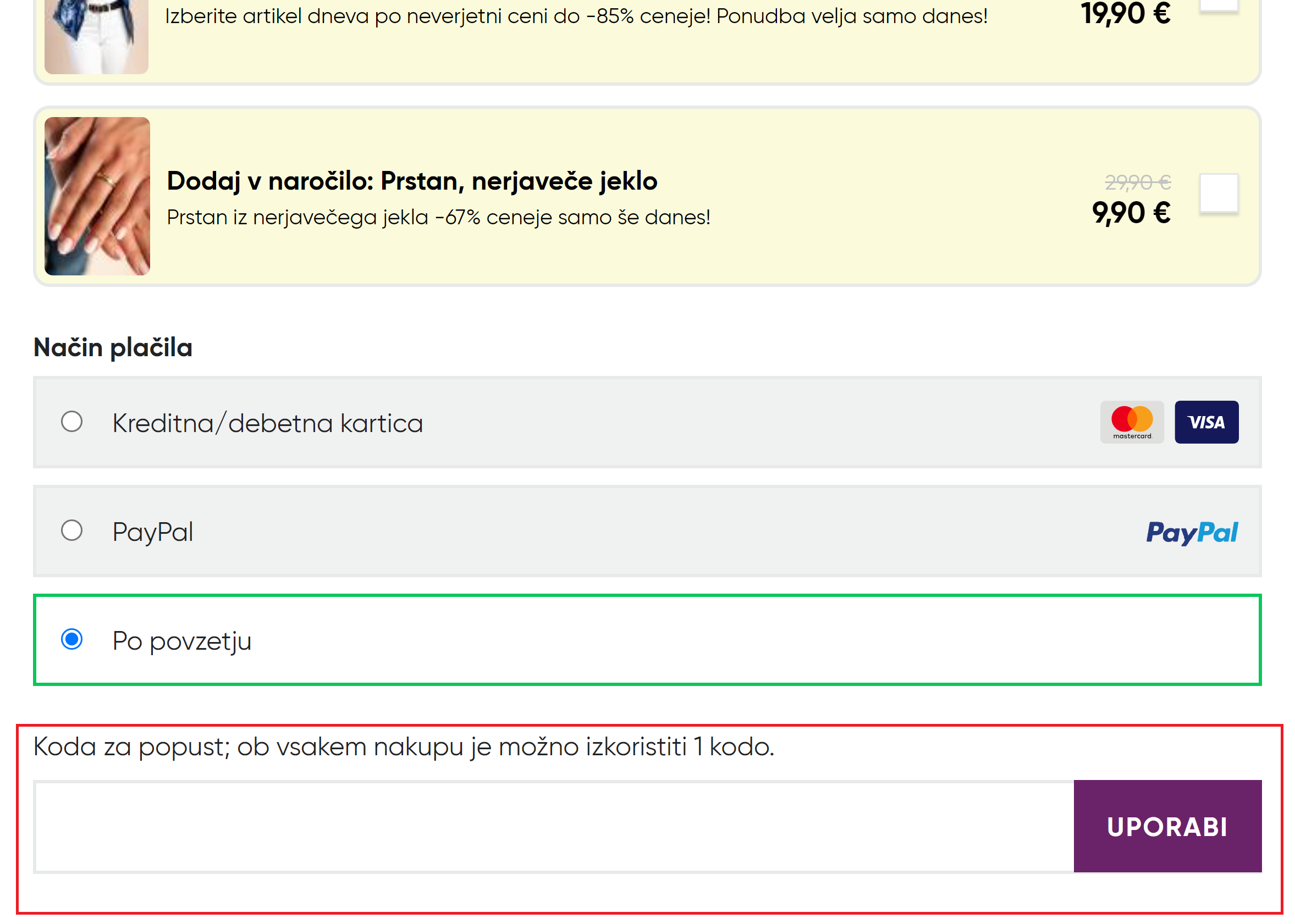 Fenzy vnsei kodo za popust