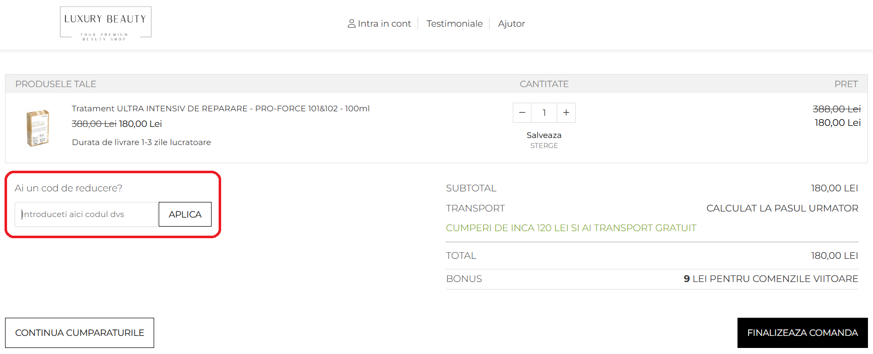 Cod reducere Luxury Beauty