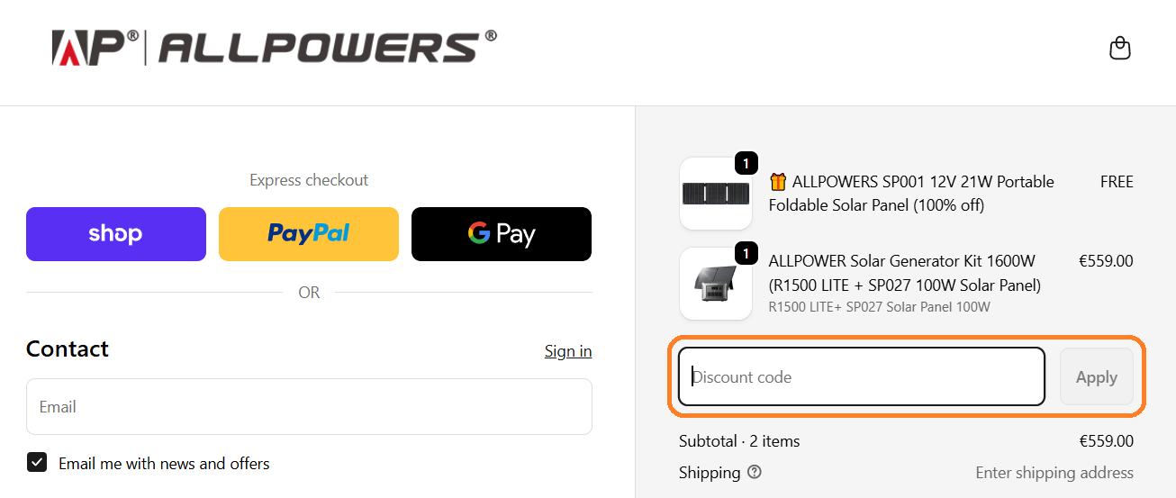 Cod reducere ALLPOWERS