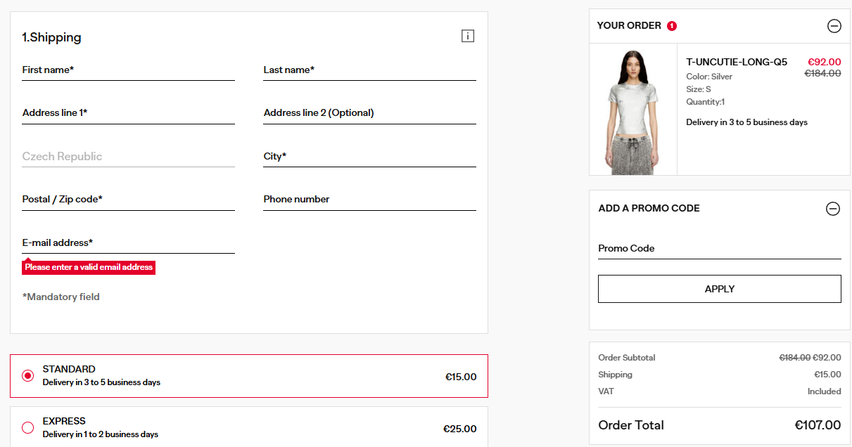 Diesel slevový kód