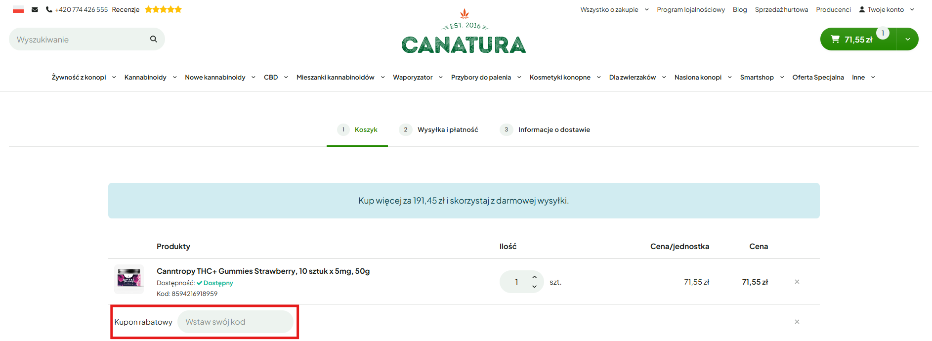 canatura kod rabatowy