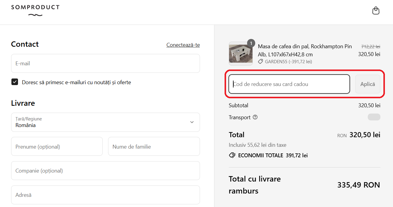 Cod reducere SomProduct