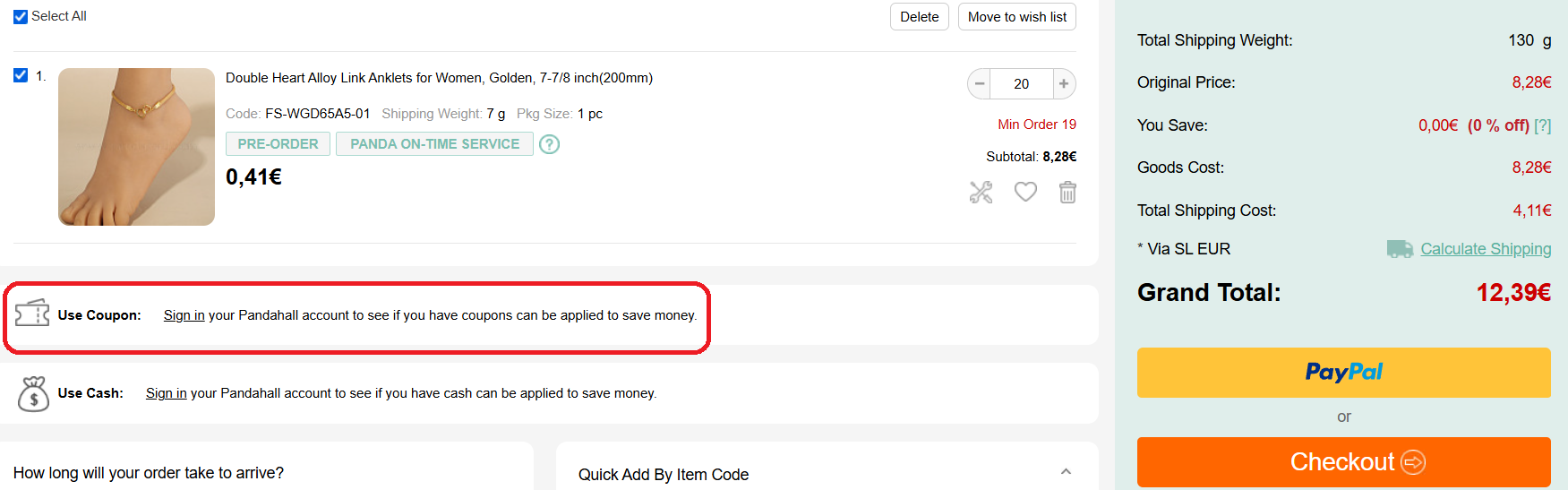 Code promo PandaHall