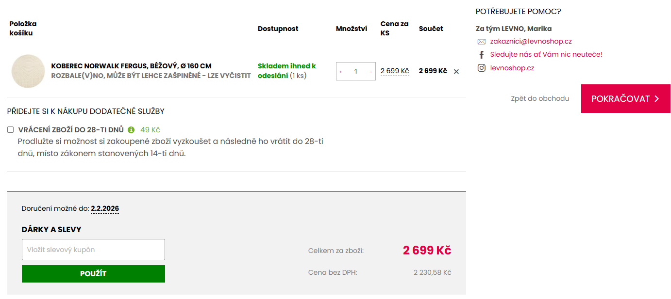 Levnoshop slevový kód