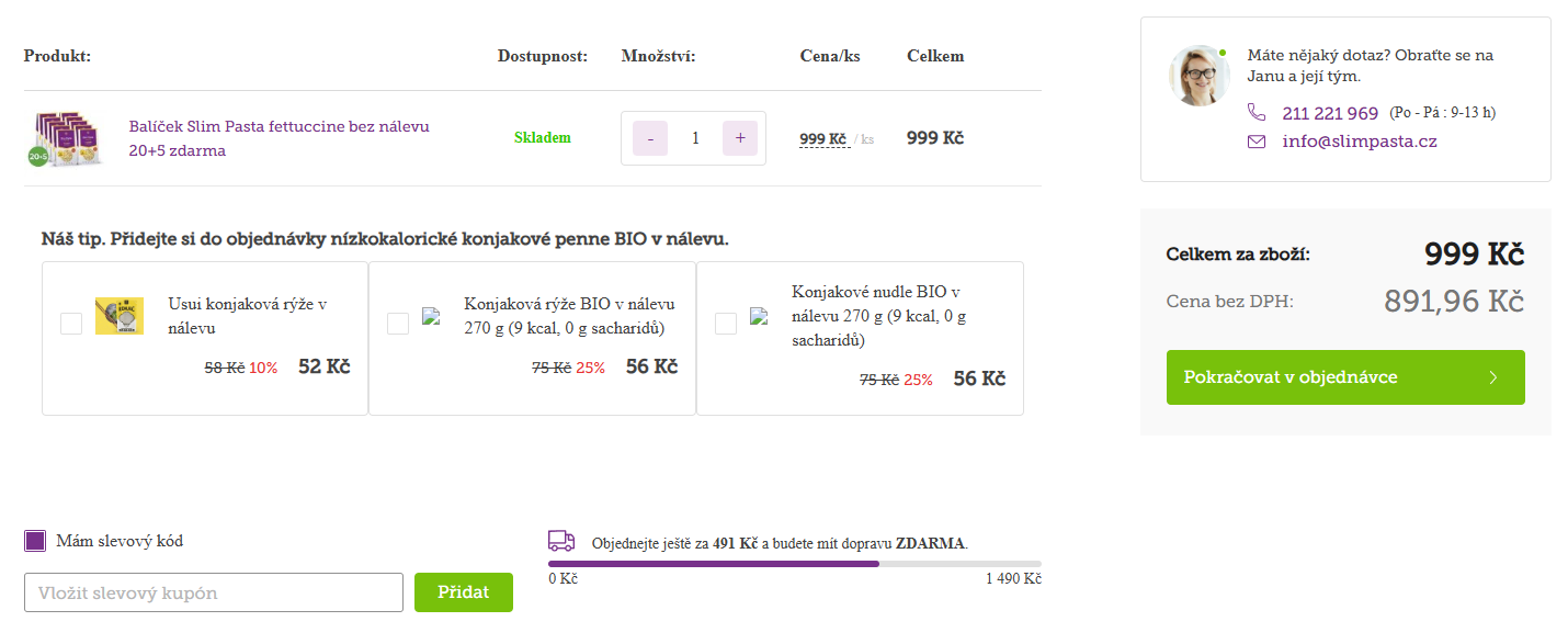 Slim Pasta slevový kód