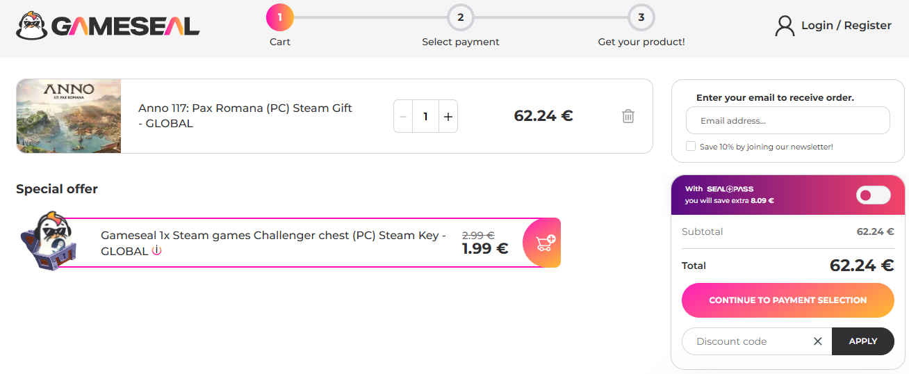 GameSeal slevový kód