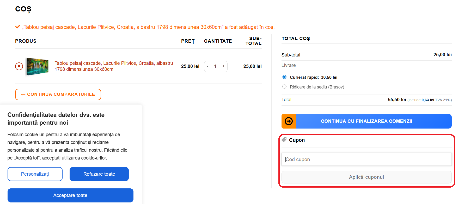 Cod reducere Tablouri la comandă