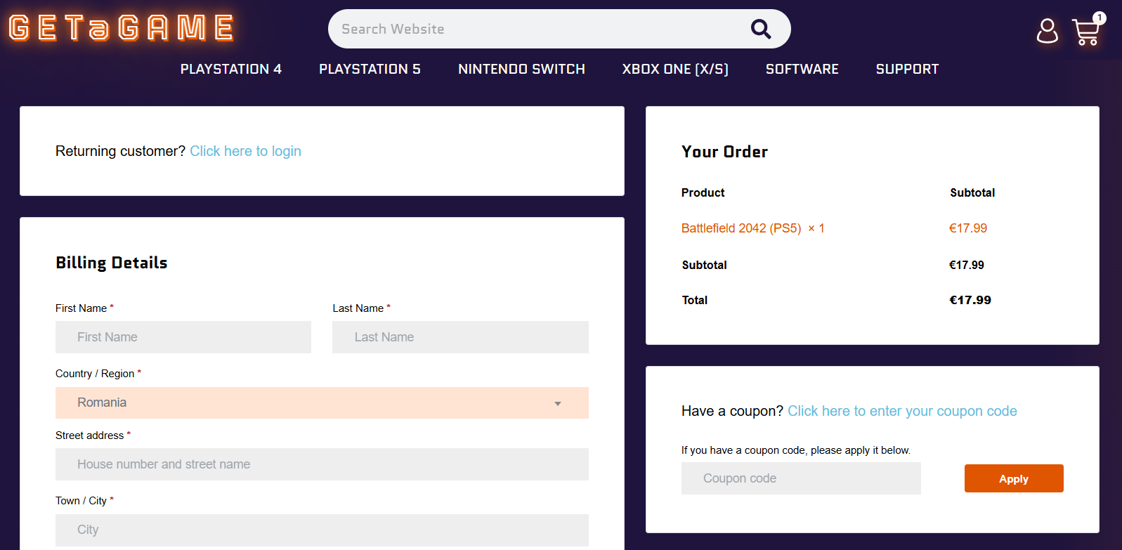 Cod reducere GetAGame